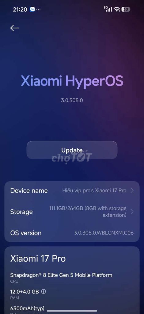 Xiaomi 17 Pro 256GB 99%. Mua bán Điện thoại tại Huyện Thống Nhất Đồng Nai được đăng bởi hieu hình 1