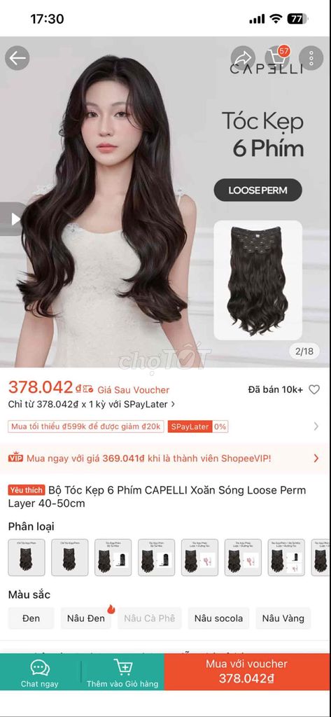Tóc kẹp CAPELLI Loose Perm Layer Nâu đen. Mua bán Phụ kiện thời trang khác tại Quận Nam Từ Liêm Hà Nội được đăng bởi Bùi Thị Thanh Mai hình 1