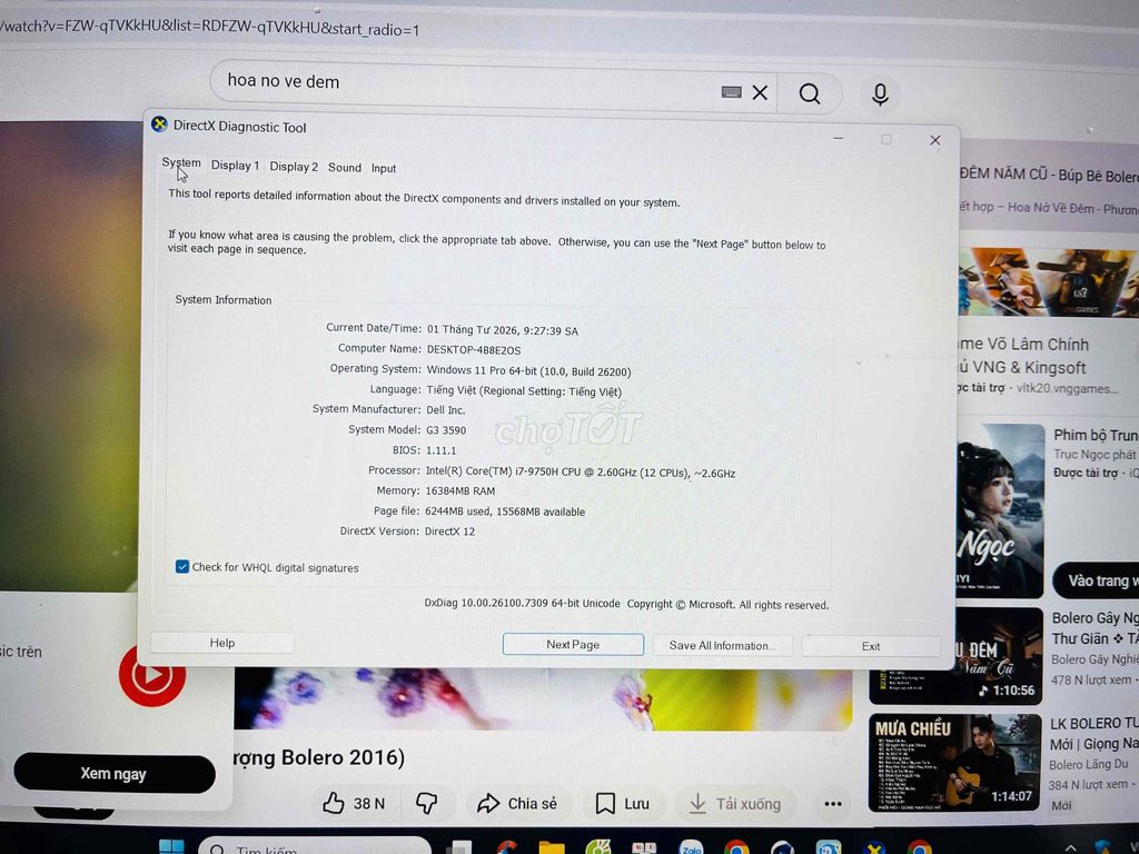Dell G3 3590 i7-9750H 16GB/500GB. Mua bán Laptop tại Quận Đống Đa Hà Nội được đăng bởi Dang hình 1