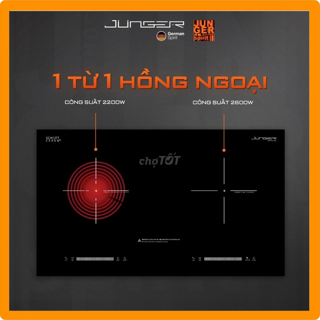 Bếp đôi điện từ hồng ngoại Junger SIS-68 Nhập Thái. Mua bán Bếp, lò, đồ điện nhà bếp tại Quận Tân Bình Tp Hồ Chí Minh được đăng bởi Hoangcuonghome  hình 1