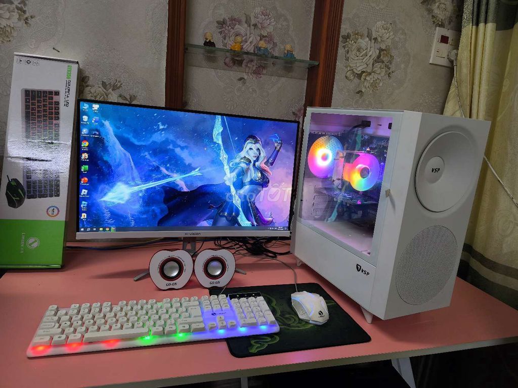 Bộ PC Core i5 Ram 8G, VGA 2G, SSD+HDD màn cong 24"