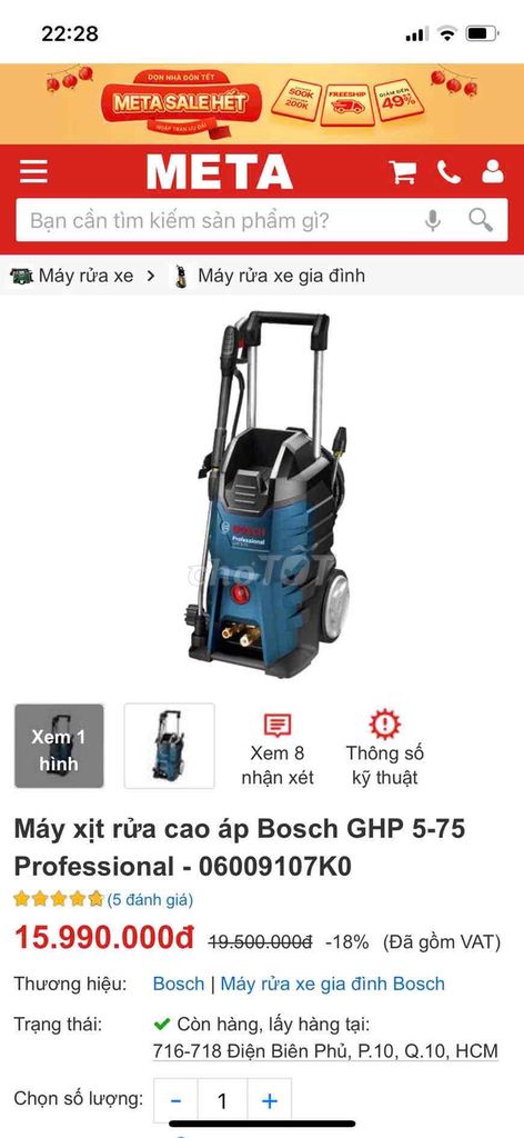 máy xịt rửa cao ap hiệu bosch mới 100%.