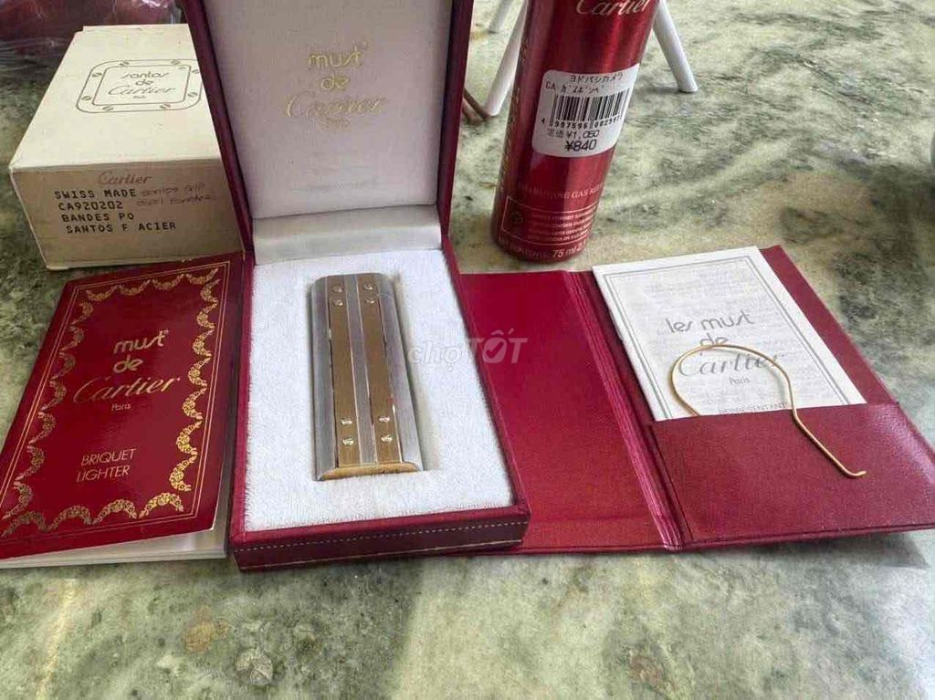 Bật lửa Cartier Santos de Cartier Mạ vàng 18k