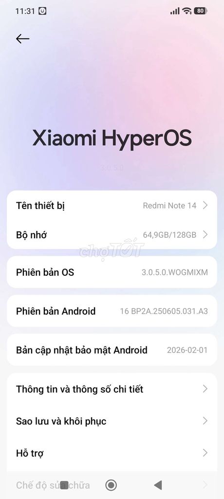 Xiaomi Redmi Note 14 128GB. Mua bán Điện thoại tại Huyện Châu Đức Bà Rịa - Vũng Tàu được đăng bởi Nhuận Quang  hình 1
