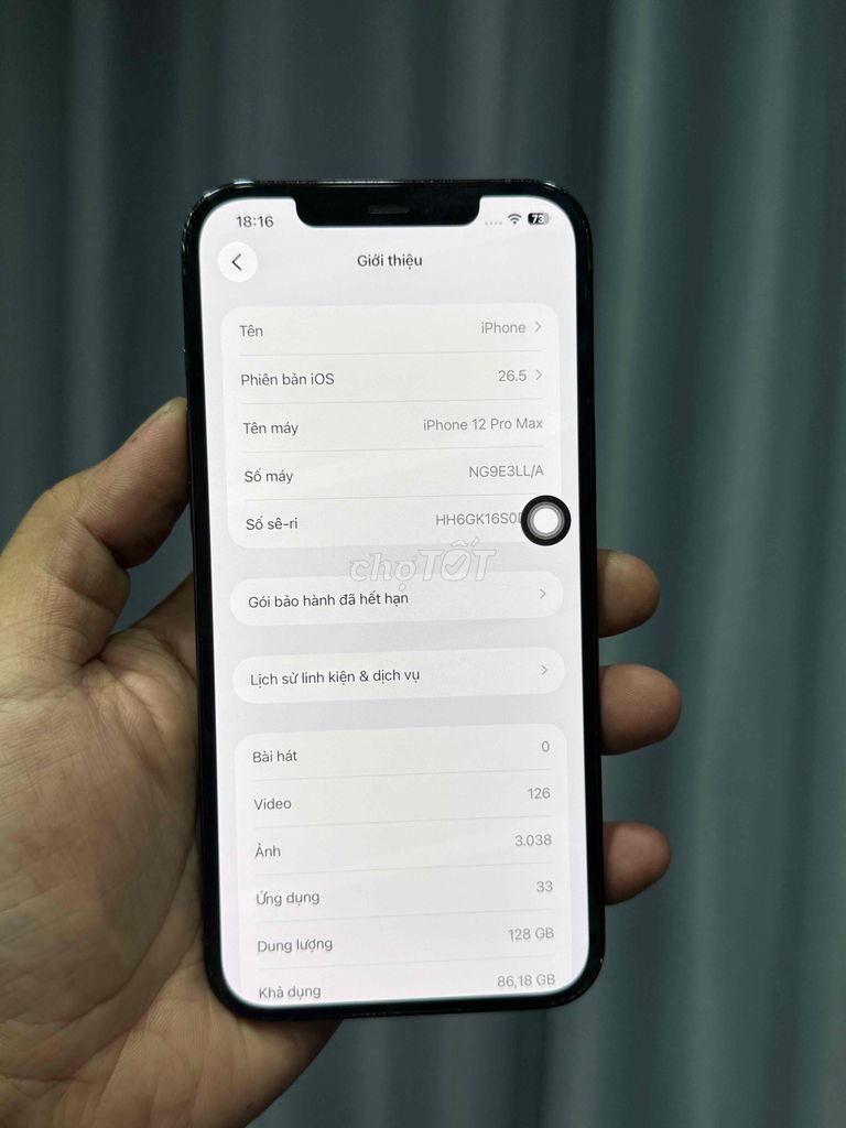 Apple iPhone 12 Pro Max 128GB Xanh Đã sử dụng. Mua bán Điện thoại tại Thành phố Tân An Long An được đăng bởi Trùm cuối  hình 1