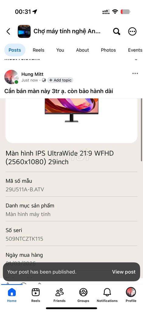 Màn hình LG 29U511A-B.ATV 29 inch 21:9. Mua bán Phụ kiện (Màn hình, Chuột...) tại Thành phố Vinh Nghệ An được đăng bởi Trần Ngọc Gia Hưng hình 1
