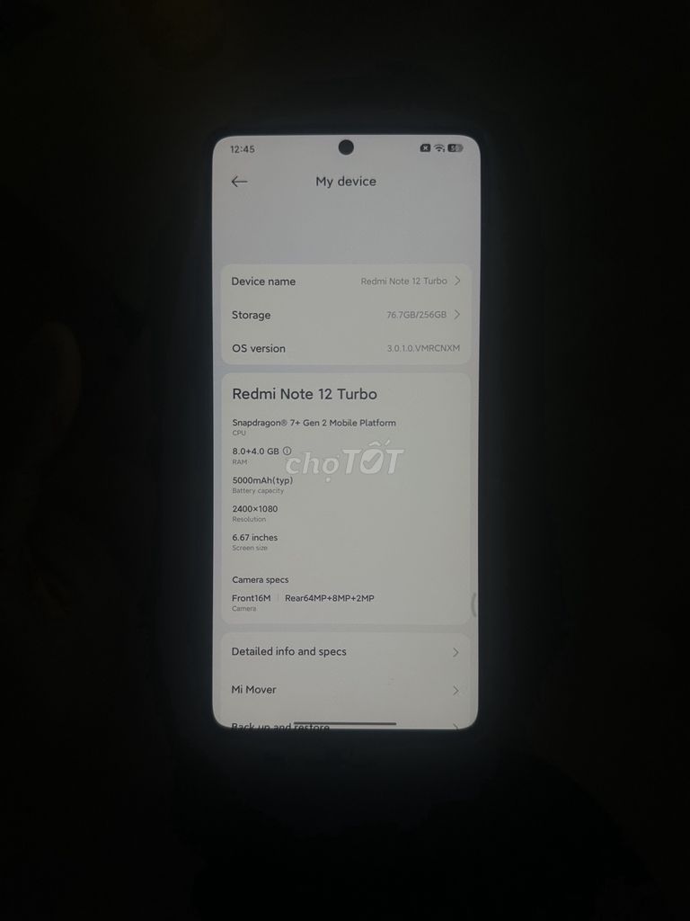 Xiaomi Redmi Note 12 Turbo 256GB. Mua bán Điện thoại tại Huyện An Dương Hải Phòng được đăng bởi Nguyen Hoang hình 1