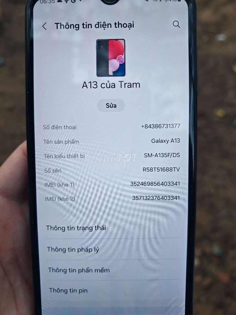 Samsung Galaxy A13 128GB Đen. Mua bán Điện thoại tại Huyện Cam Lâm Khánh Hòa được đăng bởi Phong Trầm  hình 1