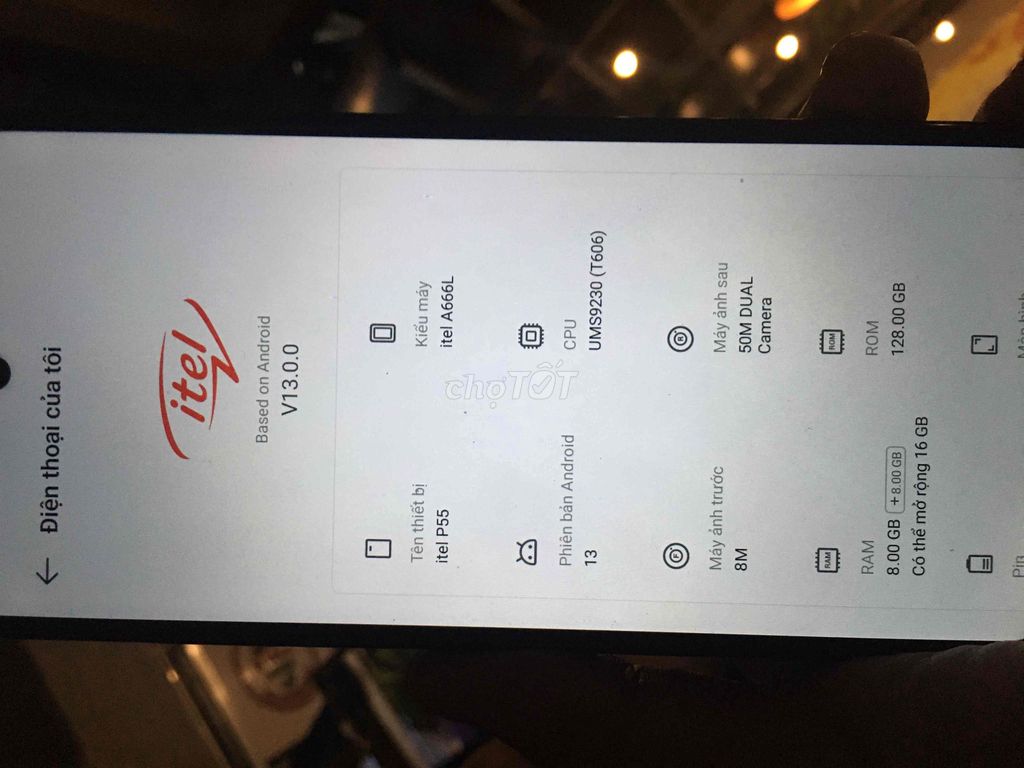 itel P55 Đen 8GB/128GB. Mua bán Điện thoại tại Quận 5 Tp Hồ Chí Minh được đăng bởi Tom Hum hình 1