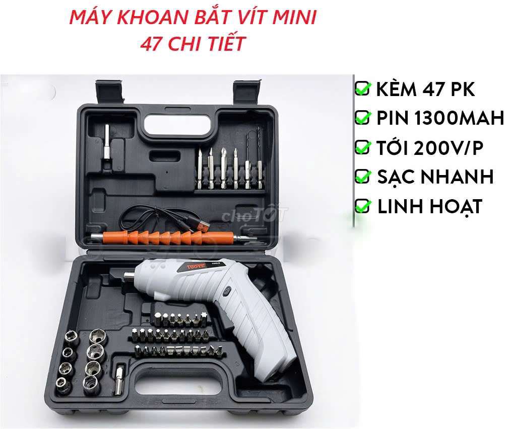 MÁY KHOAN BẮT VÍT MINI 47 CHI TIẾT