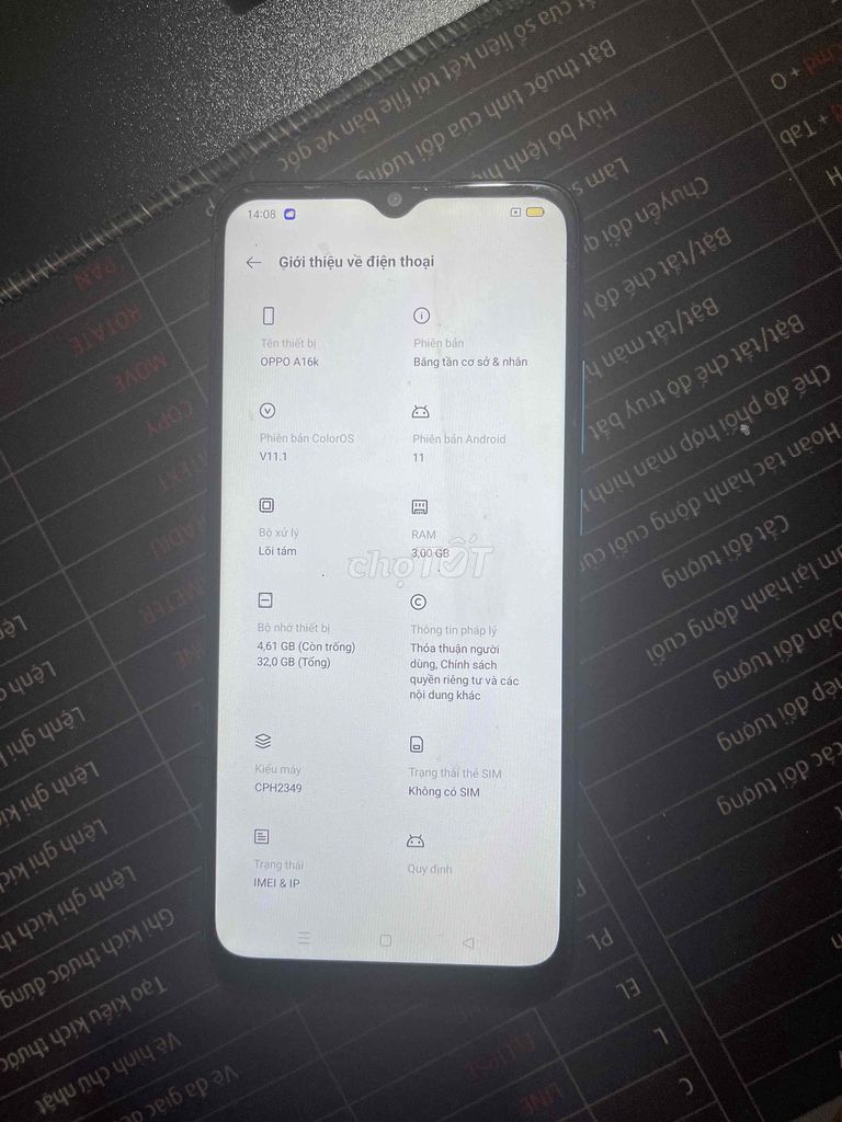 Oppo A16k 32GB Xanh. Mua bán Điện thoại tại Quận Gò Vấp Tp Hồ Chí Minh được đăng bởi Quang Anh hình 1