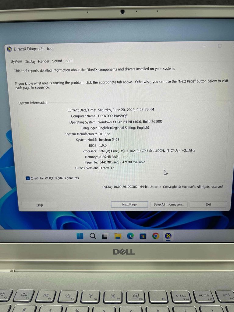 Dell Inspiron 5498 i5-10210U vga mx250-2g. Mua bán Laptop tại Quận Hai Bà Trưng Hà Nội được đăng bởi Dinh Canh hình 1