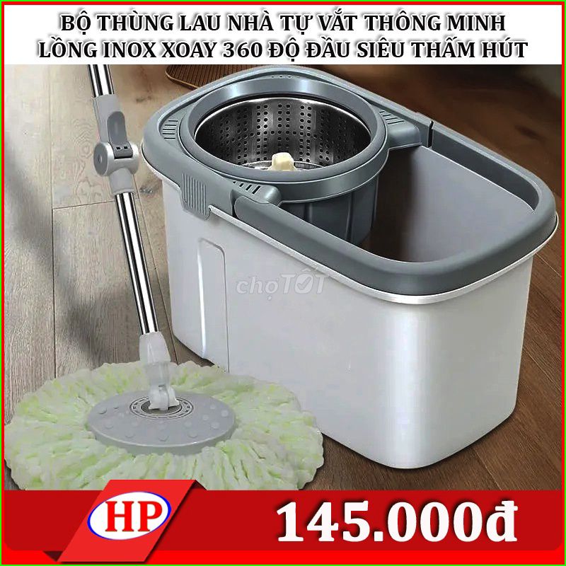 Bộ lau nhà Inox Trắng Xám. Mua bán Thiết bị vệ sinh, nhà tắm tại Quận Ninh Kiều Cần Thơ được đăng bởi GIA DỤNG VÀ ĐIỆN TỬ HIỆP PHÁT CẦN THƠ hình 1