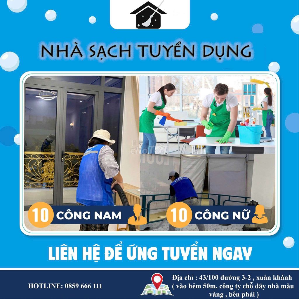 Nhà sạch tuyển dụng