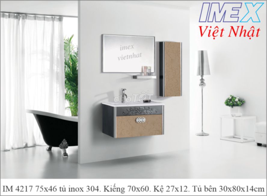 Bộ lavabo tủ inox IMEX Việt Nhật IM 4710