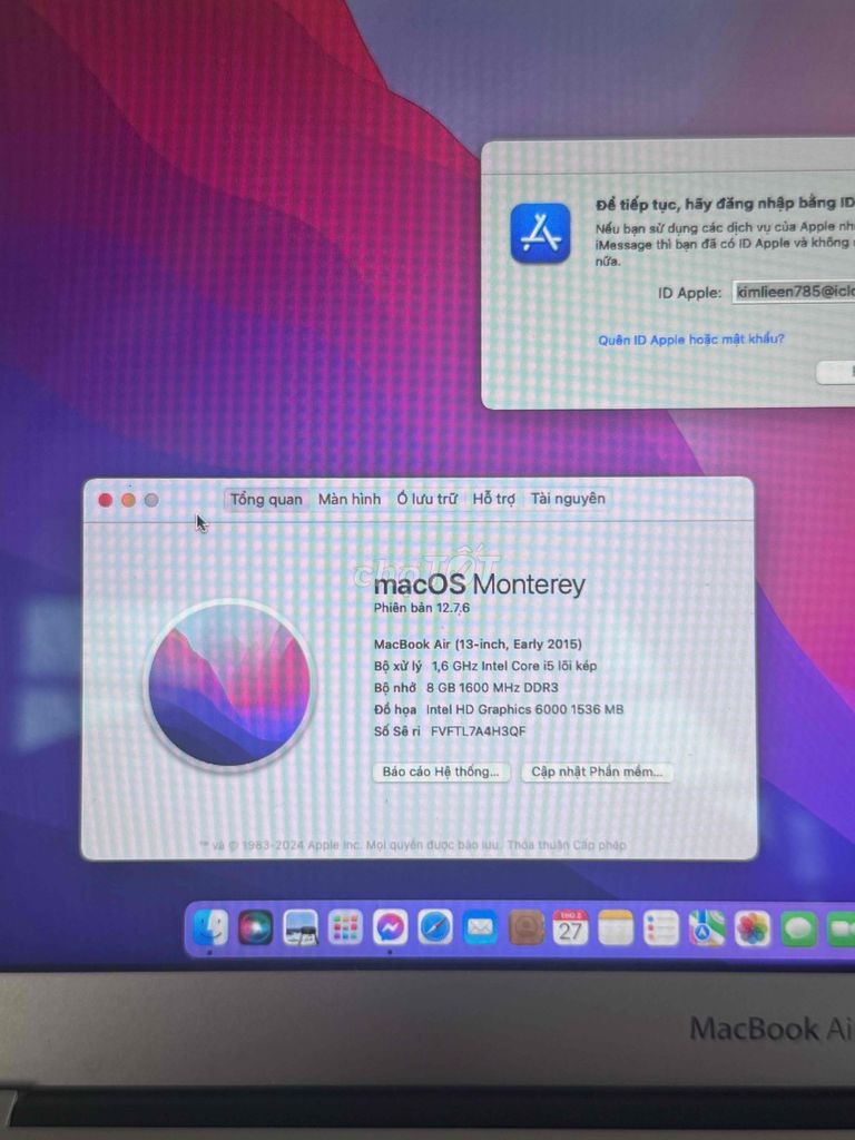 MacBook Air 2015 Đã Sửa Chữa, Pin Mới. Mua bán Laptop tại Huyện Dương Minh Châu Tây Ninh được đăng bởi Nghiax hình 1
