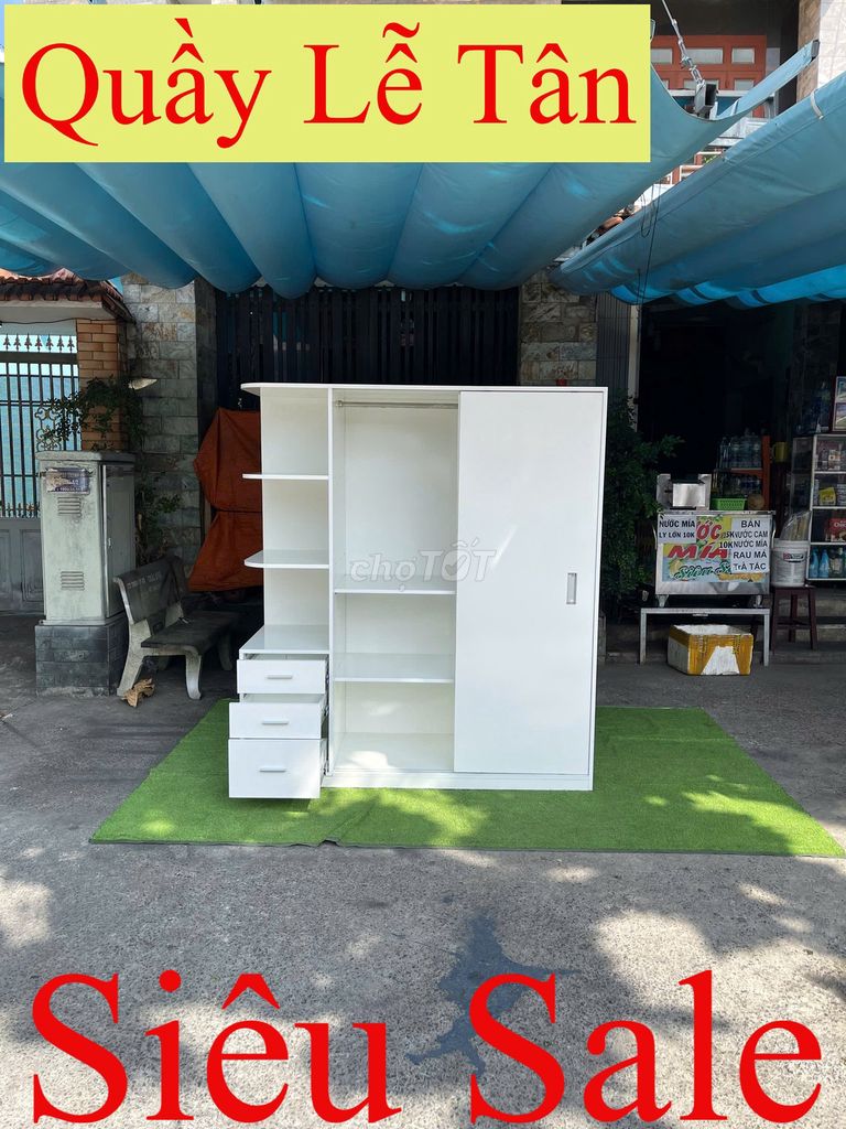 TỦ QUẦN ÁO= TỦ QUẦN ÁO= TỦ QUẦN ÁO CỬA LÙA 1M6=8. Mua bán Tủ, kệ gia đình tại Quận 8 Tp Hồ Chí Minh được đăng bởi Hàng Thanh Lý 268 hình 1