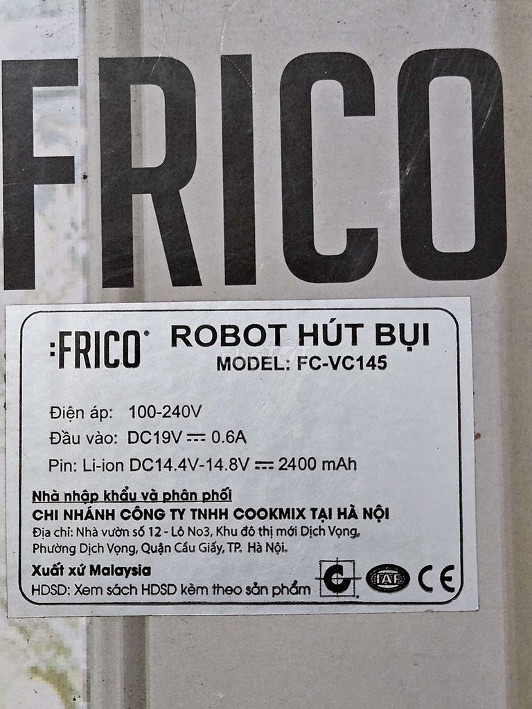 Robot Frico ROCO FC-VC145 Made in Malaysia mới 98%