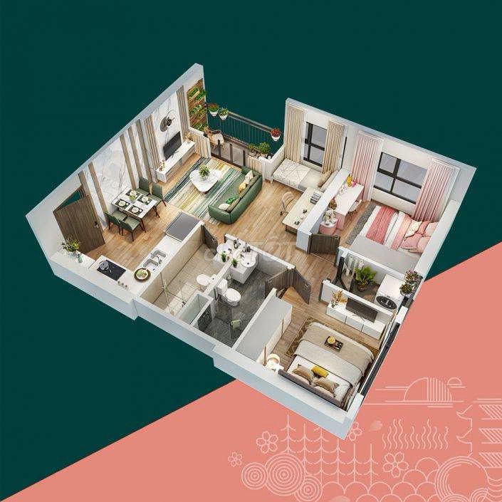 Продажа квартиры 63m² в САКУРЕ