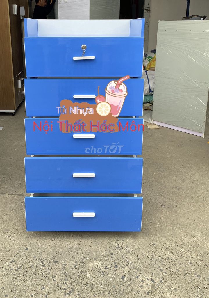 Tủ quần áo Nhựa Đài Loan 5 ngăn kéo 1m25 Màu Xanh . Mua bán Tủ, kệ gia đình tại Quận 7 Tp Hồ Chí Minh được đăng bởi Nhi Nội Thất Nhựa Giá Xưởng  hình 1