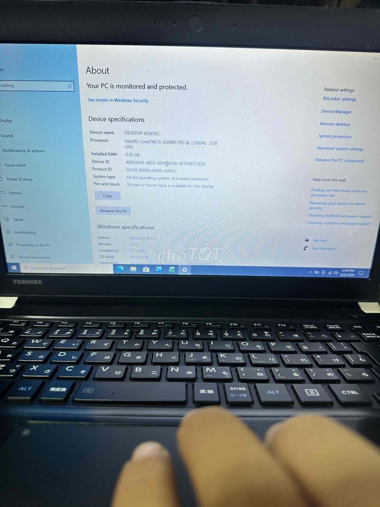 Toshiba Dynabook i5-4200M 8GB/120GB Đen. Mua bán Laptop tại Quận 12 Tp Hồ Chí Minh được đăng bởi An Nhiên hình 1