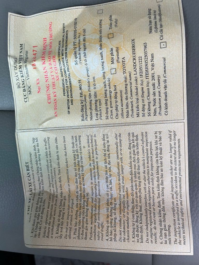 Toyota Land Cruiser 2001 GX 4.5 - 200000 km. Mua bán Ô tô tại Quận Bình Tân Tp Hồ Chí Minh được đăng bởi Nguyễn Văn Minh hình 11