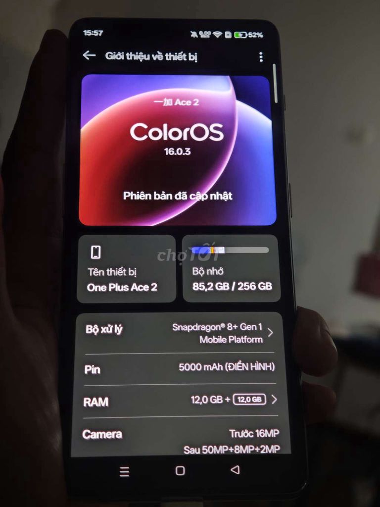 cần bán Oneplus ace2 chip 8gen1. Mua bán Điện thoại tại Quận Tân Bình Tp Hồ Chí Minh được đăng bởi Lê Quốc Bảo hình 1