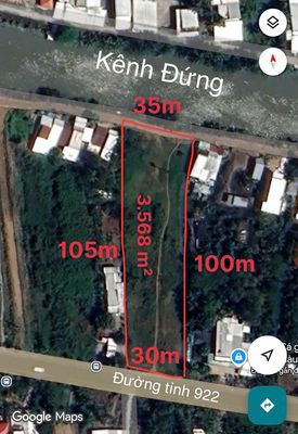 Cho thuê 3.568 m² đất đường tỉnh 922 mặt sau giáp sông Kênh Đứng