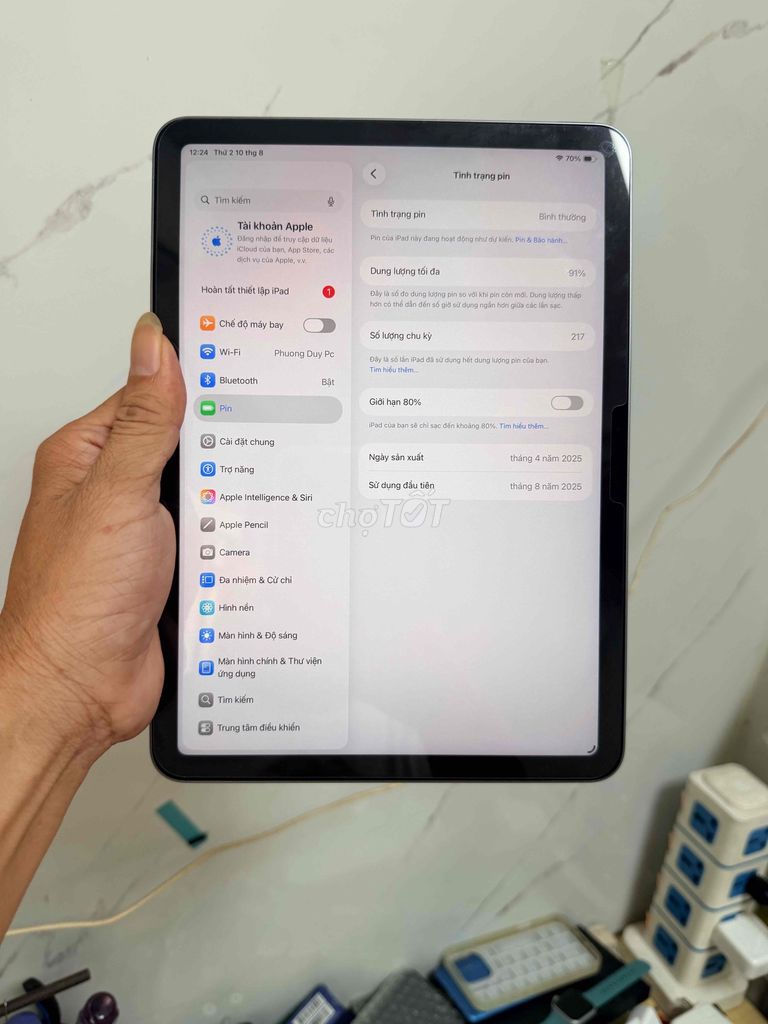 Apple iPad Air 7 M3 Wifi 11 inch 128GB Xám ng zin. Mua bán Máy tính bảng tại Quận 6 Tp Hồ Chí Minh được đăng bởi Phương Nghi Mobille hình 1