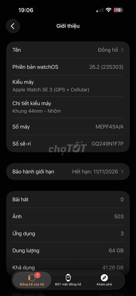 Apple Watch SE 3 44mm Nhôm Trắng. Mua bán Thiết bị đeo thông minh tại Huyện Ba Vì Hà Nội được đăng bởi Nam hình 1