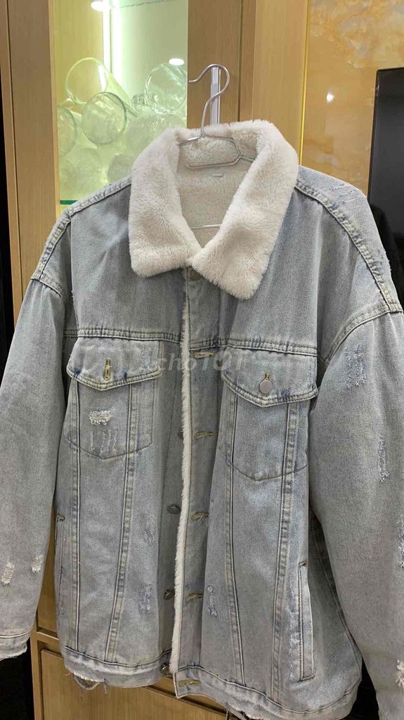 Áo khoác Denim Lông cừu Xám nhạt Unisex. Mua bán Quần áo tại Quận Hai Bà Trưng Hà Nội được đăng bởi nguyễn anh thư hình 1