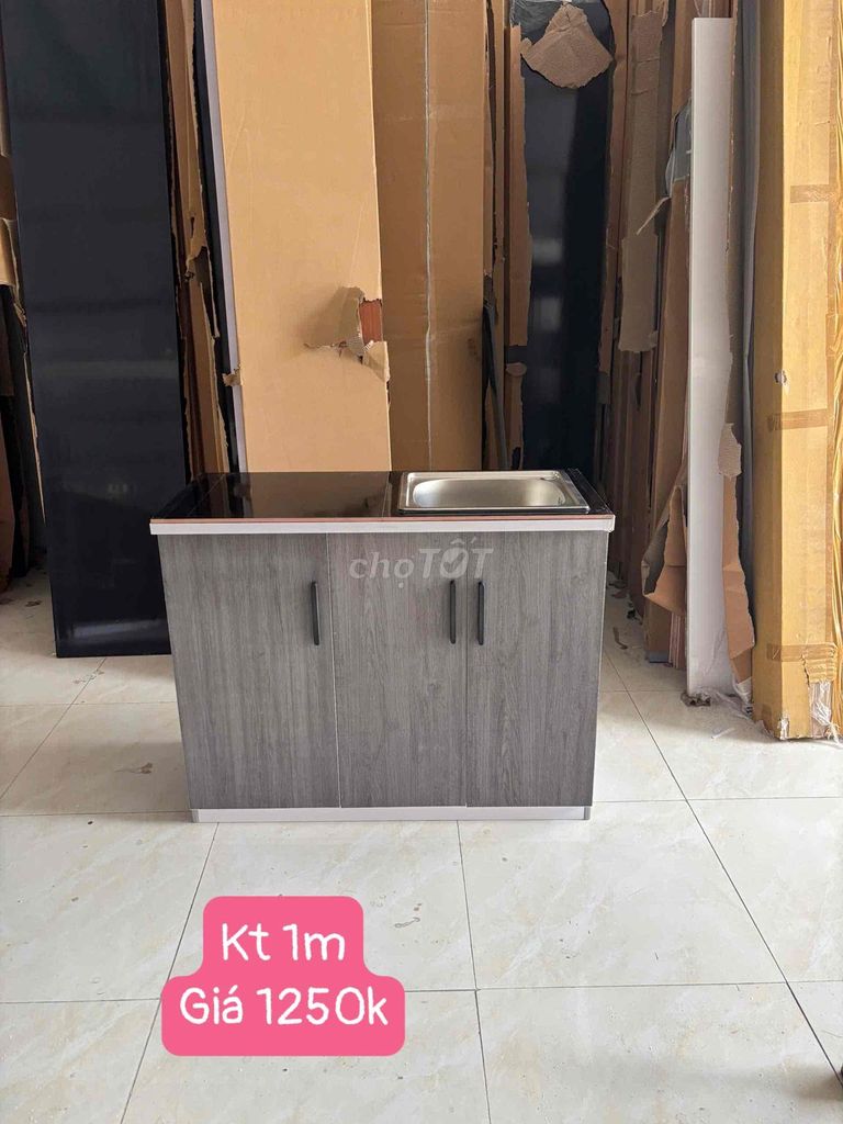 Tủ bếp Nhựa Đài Loan Xám // kt 1m. Mua bán Nội thất, đồ gia dụng khác tại Quận 7 Tp Hồ Chí Minh được đăng bởi KIM NGÂN BÁN TỦ hình 1