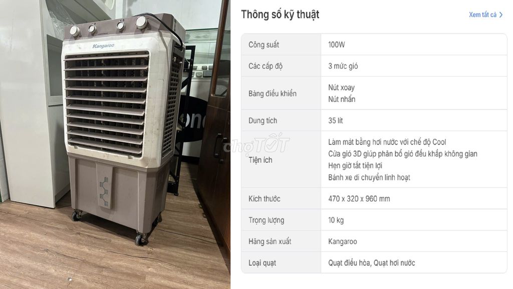 THANH LÝ Quạt hơi nước Kangaroo Trắng Nâu. Mua bán Quạt tại Quận Tân Bình Tp Hồ Chí Minh được đăng bởi NỘI THẤT VĂN PHÒNG TỦ KỆ TRƯNG BÀY hình 1