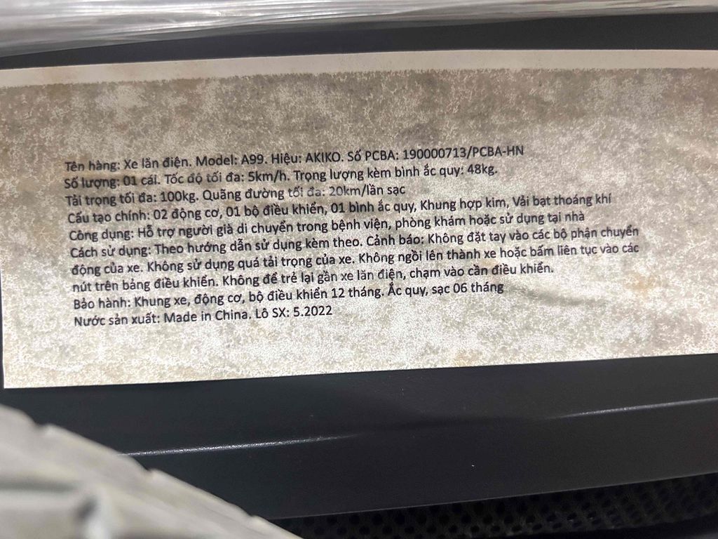 Thanh lý xe lăn điện A99 AKIKO. Mua bán Xe điện tại Quận Cẩm Lệ Đà Nẵng được đăng bởi Đỗ Thanh Thắng hình 3