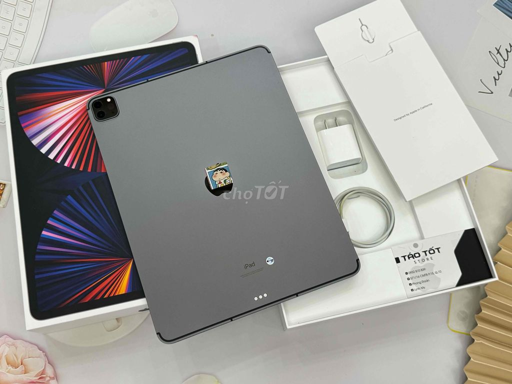 ipad pro M1 12.9in 128G Wifi + 5G Gray fulbox đẹp