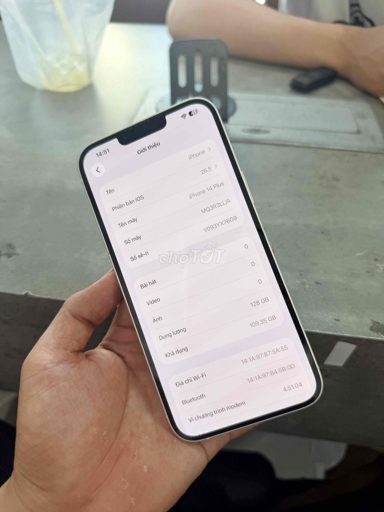 Apple iPhone 14 Plus 128GB Trắng Đã sử dụng. Mua bán Điện thoại tại Quận Ngũ Hành Sơn Đà Nẵng được đăng bởi Nghĩa  hình 1