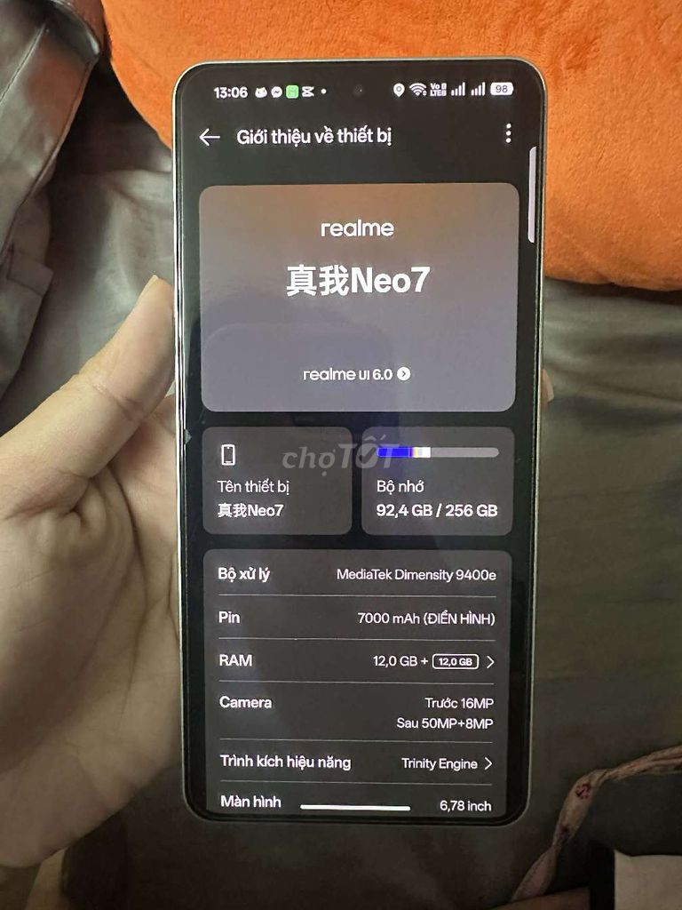 Realme Neo 7 256GB Trắng. Mua bán Điện thoại tại Quận 8 Tp Hồ Chí Minh được đăng bởi Tam Hợp hình 1