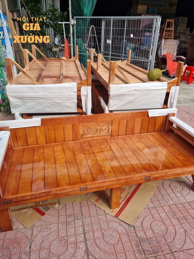 GIƯỜNG GỖ GIÁ TỐT TẠI XƯỞNG -- BẬT GHẾ MỚI +***. Mua bán Giường, chăn ga gối nệm tại Huyện Đức Hòa Long An được đăng bởi Nội thất giá xưởng TL hình 1