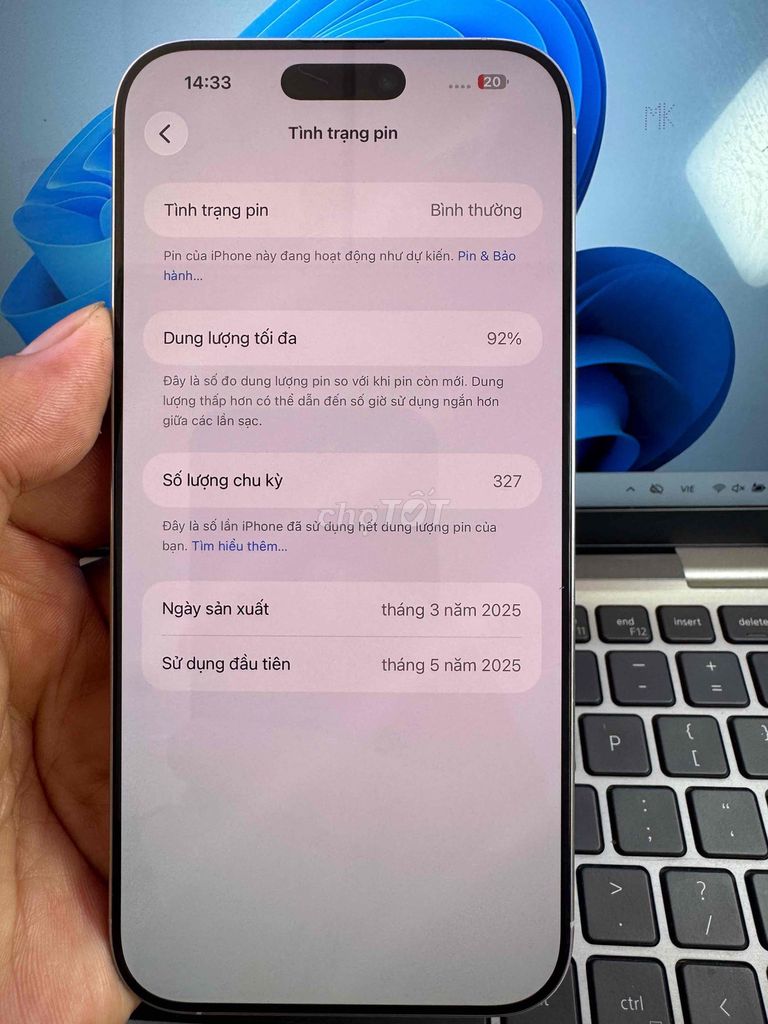 Apple iPhone 16 Pro Max 256GB Trắng 92%. Mua bán Điện thoại tại Quận 6 Tp Hồ Chí Minh được đăng bởi QUỐC THIÊN BÁN GÓP 0 ĐỒNG  hình 1