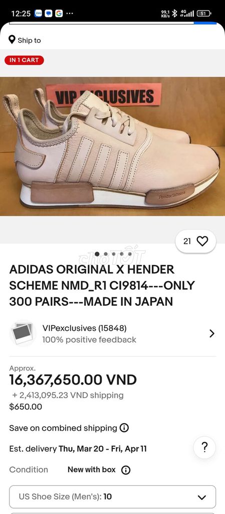 Giày ADIDAS ORIGINAL X HENDER SCHEME NMD_R1 C19814