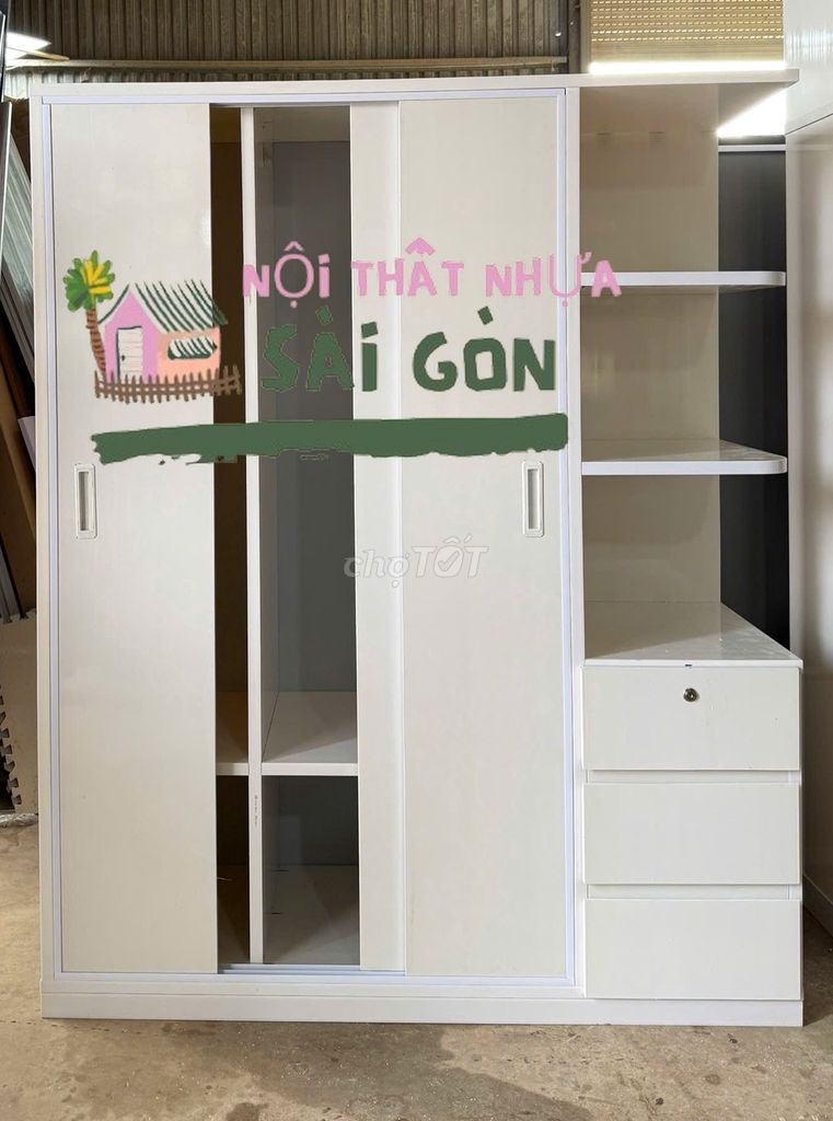 Tủ quần áo Nhựa Đài Loan 1m8 x 1m45 x 45cm. Mua bán Tủ, kệ gia đình tại Quận Tân Bình Tp Hồ Chí Minh được đăng bởi Cửa Hàng Nội Thất hình 1