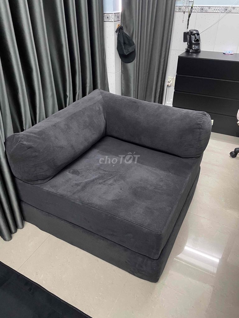 Sofa kiêm giường 1mx1m Vải Xám Đen. Mua bán Giường, chăn ga gối nệm tại Quận Bình Tân Tp Hồ Chí Minh được đăng bởi Pham Dat hình 1