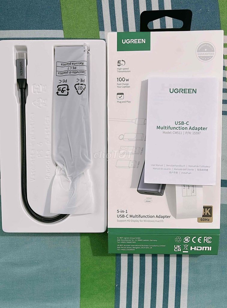 hub ugreen 15597 mới mua về, chỉ cắm test