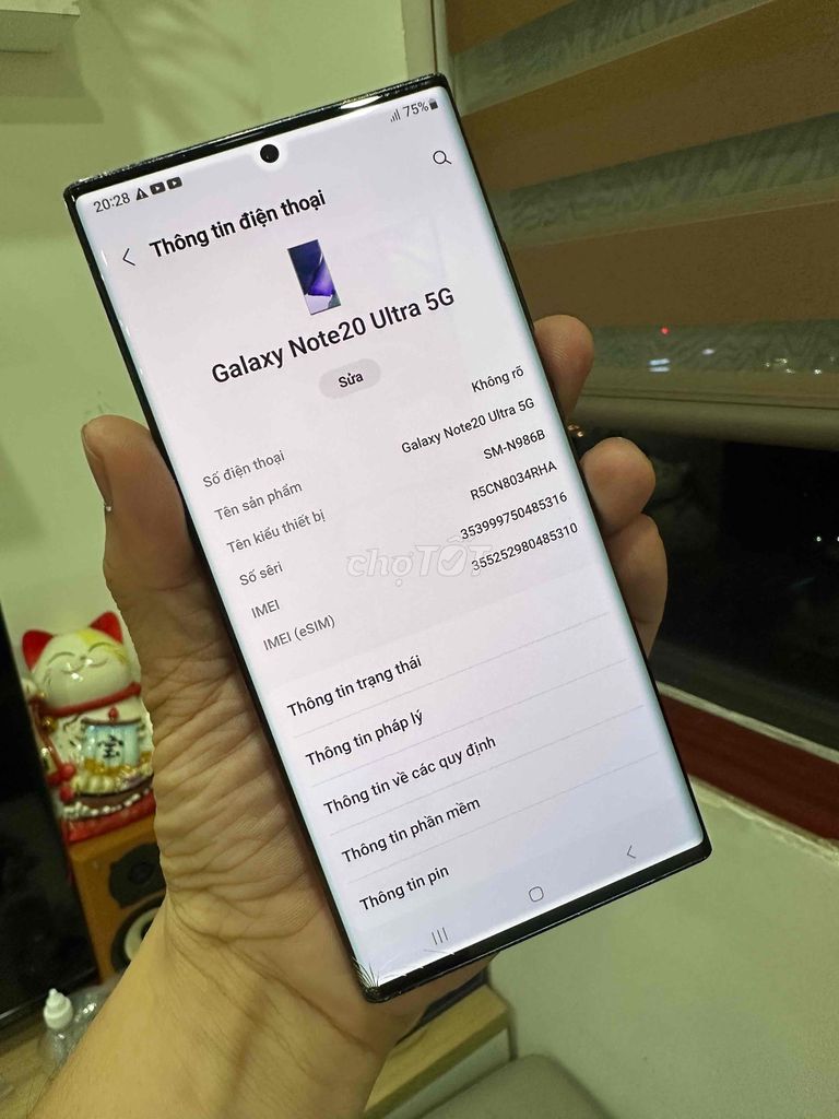 Samsung Note 20 Ultra 256GB Đen Đã sử dụng. Mua bán Điện thoại tại Quận Hoàng Mai Hà Nội được đăng bởi AP hình 1