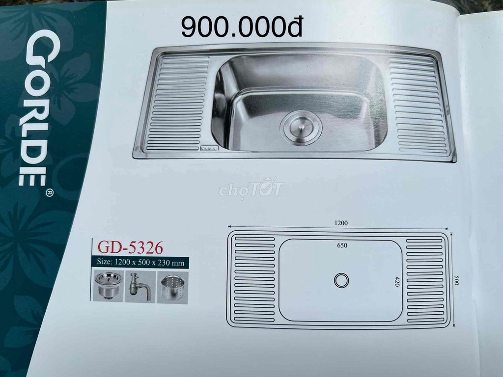 Chậu rửa Gorlde GD-5326 Inox Bạc. Mua bán Dụng cụ nhà bếp tại Quận 12 Tp Hồ Chí Minh được đăng bởi Nguyen Van Hau hình 1