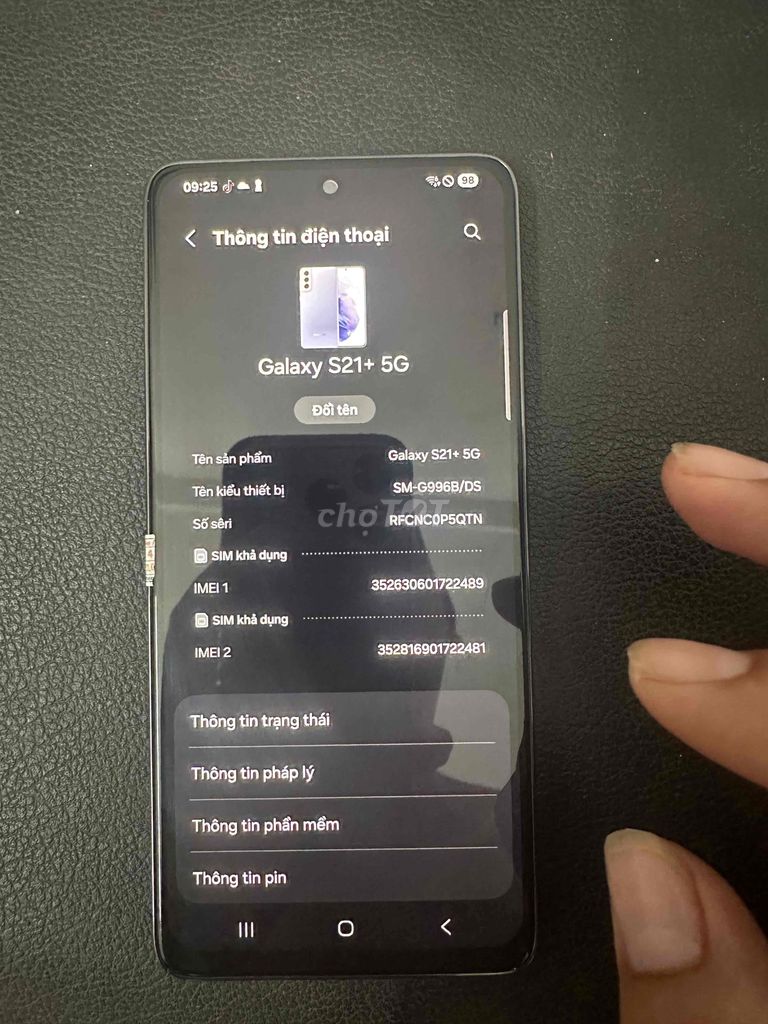 Samsung Galaxy S21+ 5G 128GB đen. Mua bán Điện thoại tại Huyện Thanh Trì Hà Nội được đăng bởi Ngo Dung hình 1