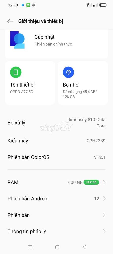 OPPO A77 5G 128GB. Mua bán Điện thoại tại Quận Bắc Từ Liêm Hà Nội được đăng bởi A Núi hình 1