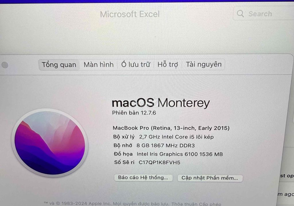 Apple MacBook Pro Retina i5 Intel Iris Bạc. Mua bán Laptop tại Quận Cẩm Lệ Đà Nẵng được đăng bởi Mai Mai hình 1