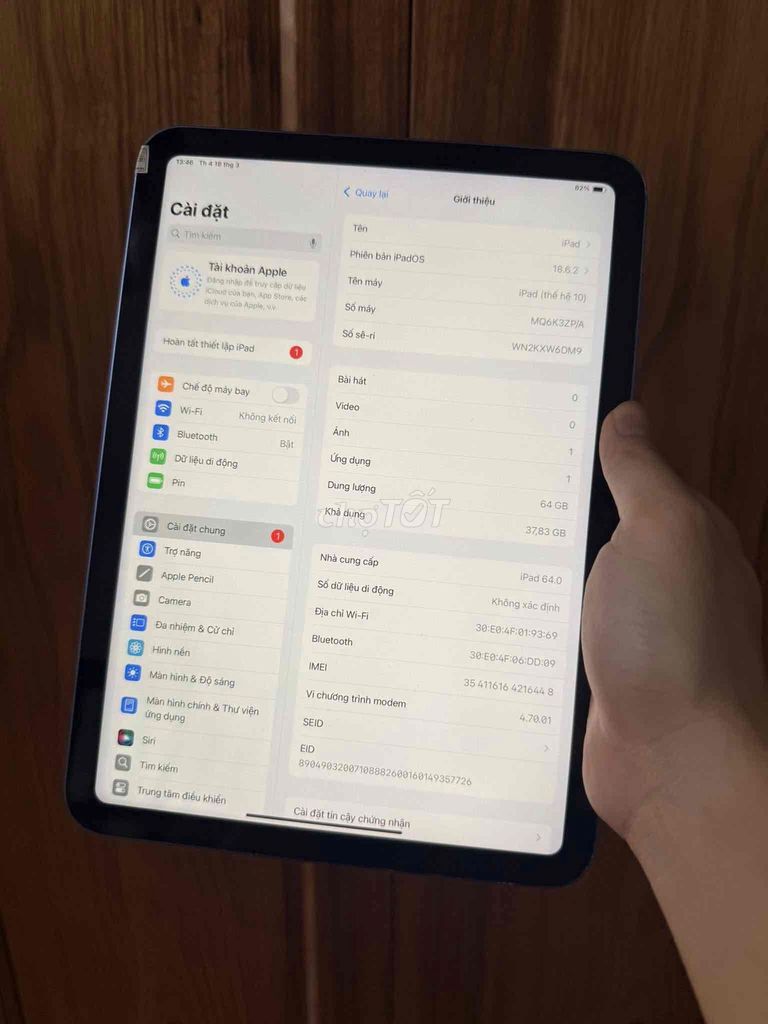 Apple iPad thế hệ 10 64GB Xanh dương. Mua bán Máy tính bảng tại Quận Thanh Xuân Hà Nội được đăng bởi Minh Nhật hình 1