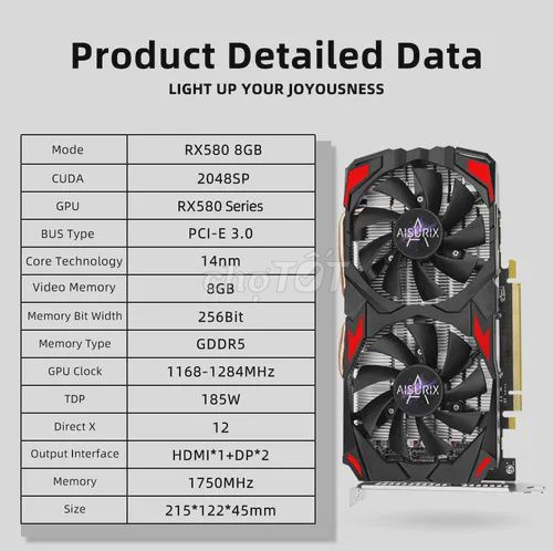 Card đồ họa AISURIX RX580 8GB. Mua bán Linh kiện (RAM, Card...) tại Huyện Đại Lộc Quảng Nam được đăng bởi Trai Trân hình 1